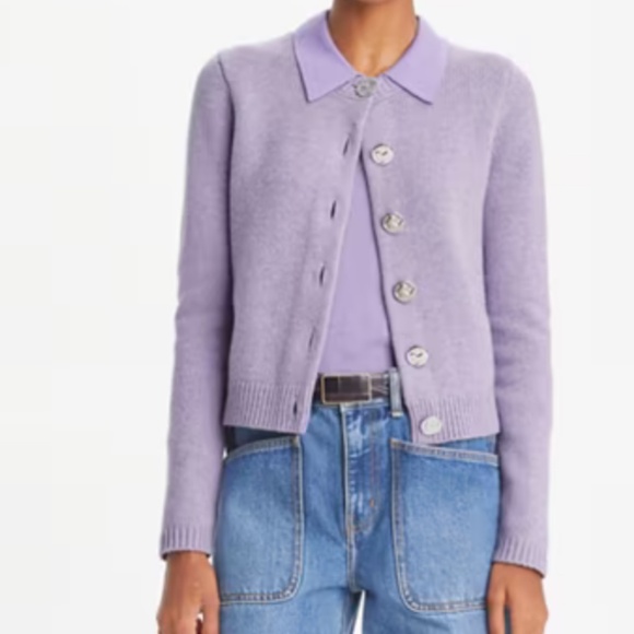 Logo button wool cardigan